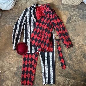 Spirit Red and Black Harlequin Kids Clown Costume